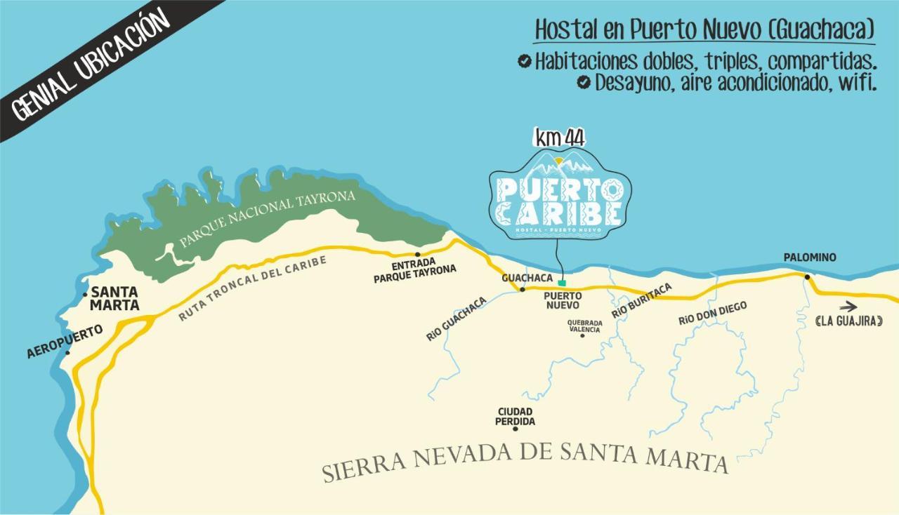 Puerto Caribe Hostal Guachaca Kültér fotó